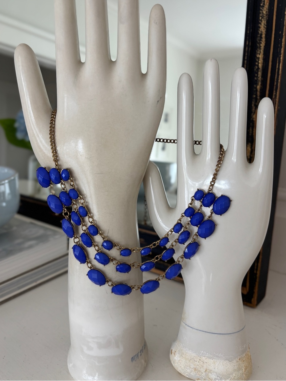 Blue Multi-Strand Statement Necklace
